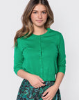 3/4 Sleeve Knit Cardigan (Green) - Top - Yakira Bella