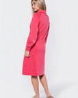 Mina Half Zip Dress 42" (Coral)