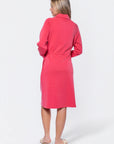 Mina Half Zip Dress 42" (Coral)