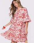 Lola Dress (White Red)