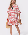 Lola Dress (White Red)