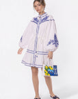 Allison Dress (White Blue)