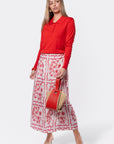 Leila Skirt (White Red)