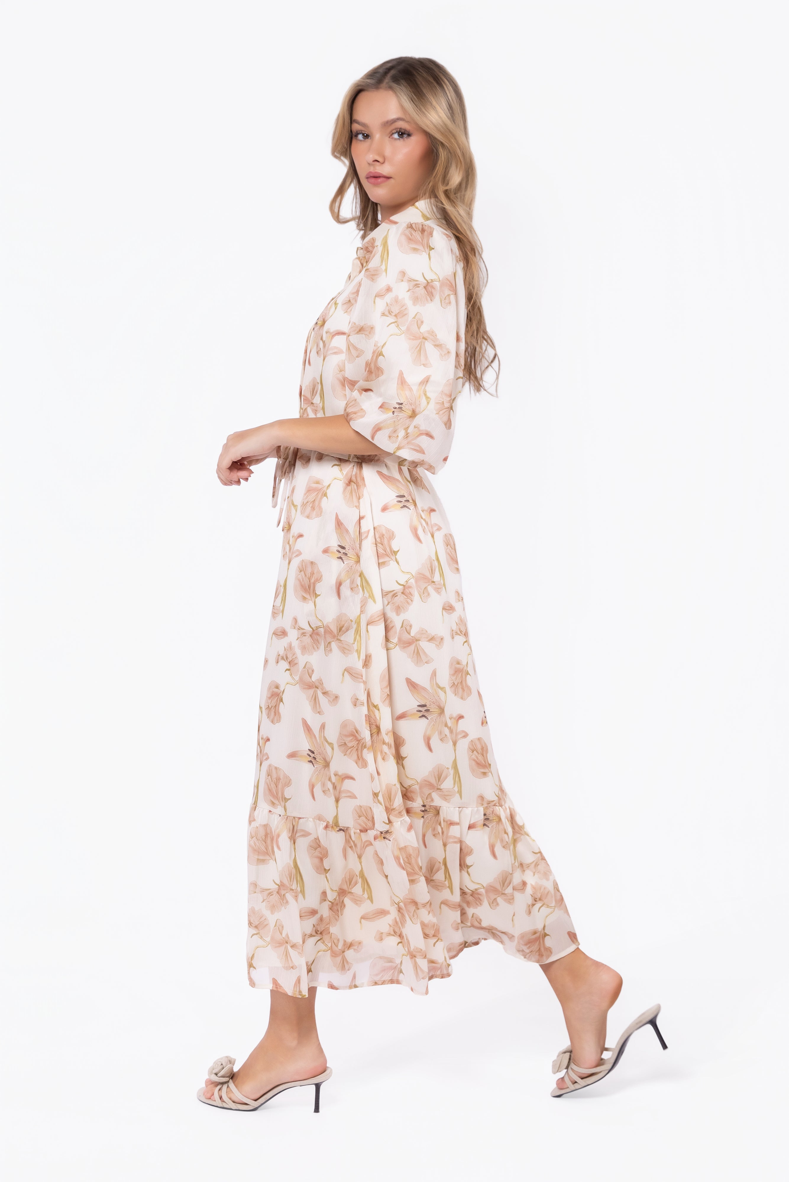 Alice Dress Short Sleeve (Ivory Khaki) – Yakira Bella
