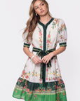Elma Dress (Ivory Green)