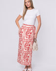 Leila Skirt (White Red)
