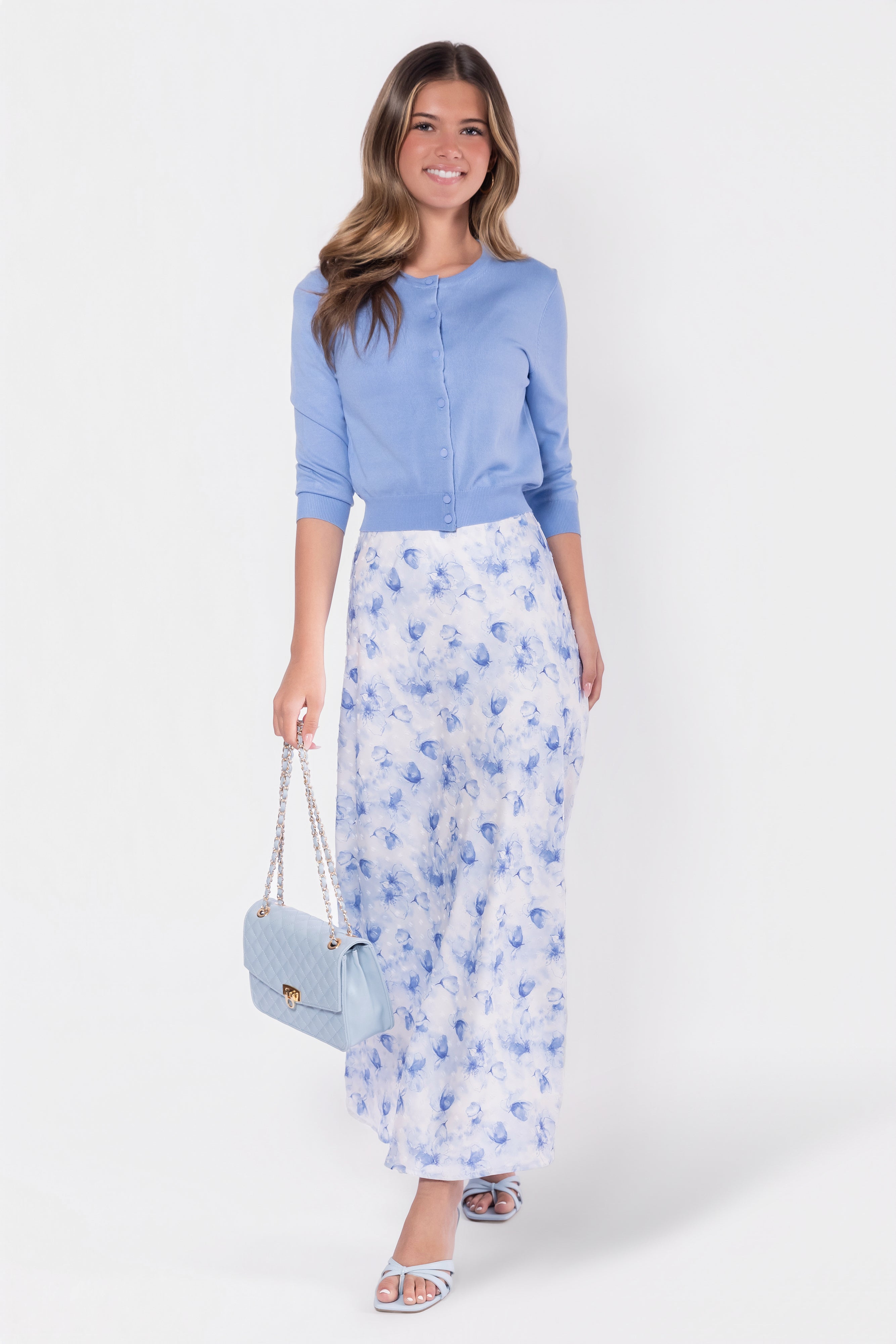 Lisa Skirt (White/Blue) – Yakira Bella