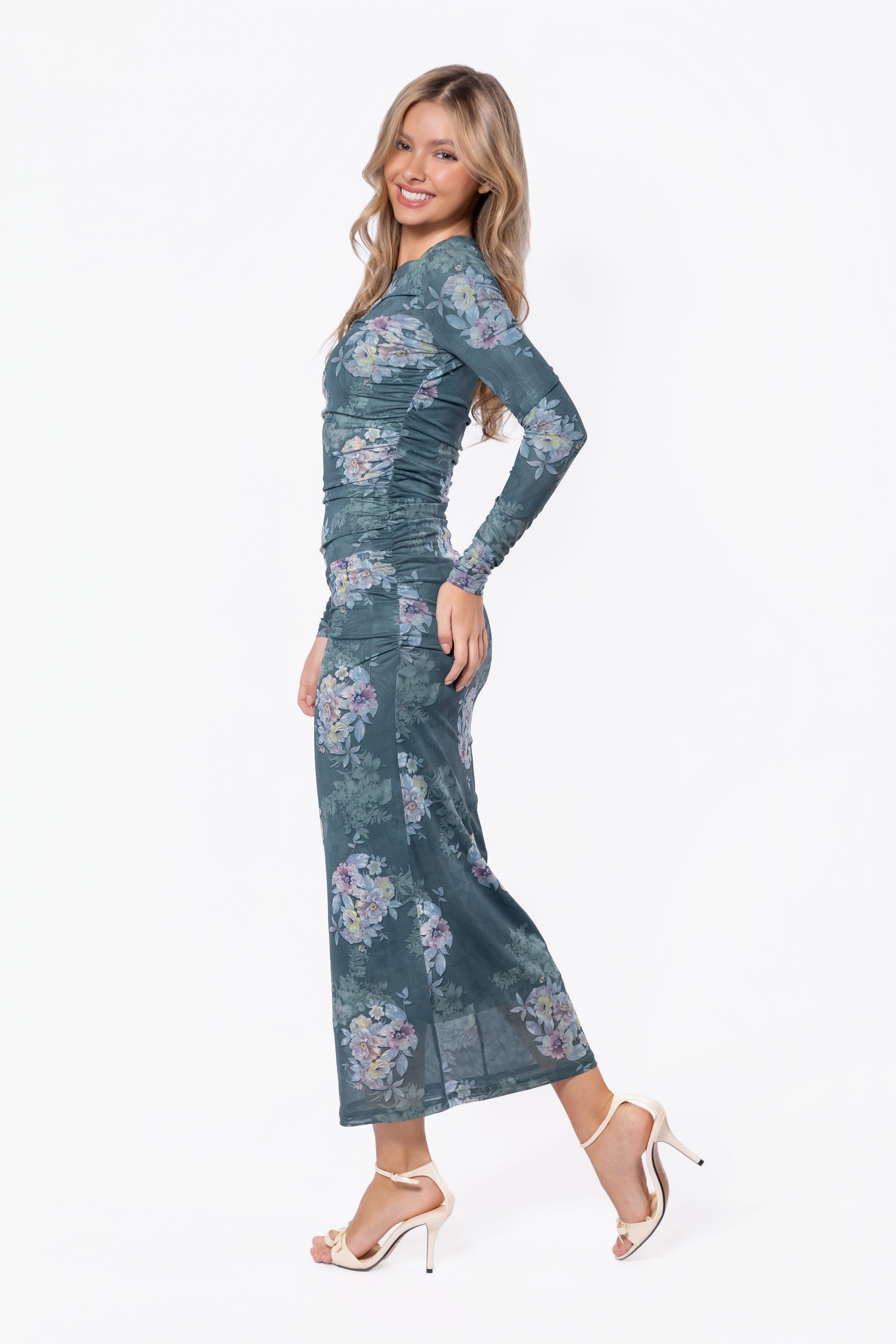Alia Dress (Green Flower) – Yakira Bella
