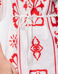 Erica Dress (White/Red)