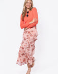 Zella Skirt (Peach Flower)