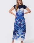 Paula Dress (Blue Ground)