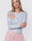 Gabrielle Cardigan (Light Blue Ground)