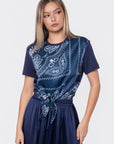 Edie Top (Navy/Navy Pattern)