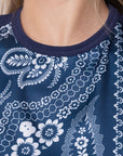 Edie Top (Navy/Navy Pattern)