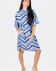 KALANI DRESS ( BLUE STRIPES)