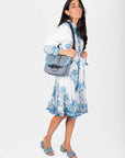 Malaya Dress (White/Blue)