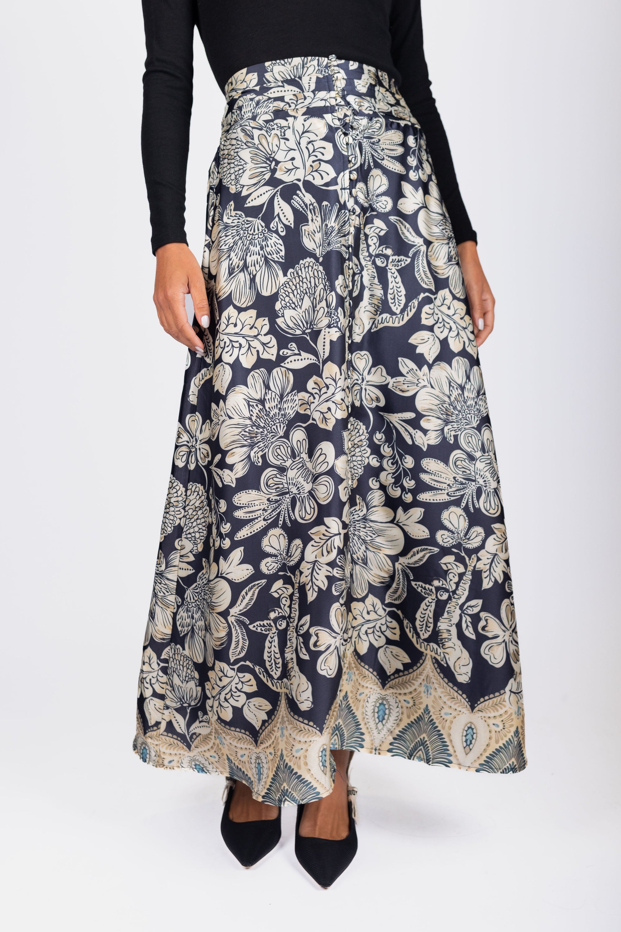 Josephine Skirt (Navy Pattern)