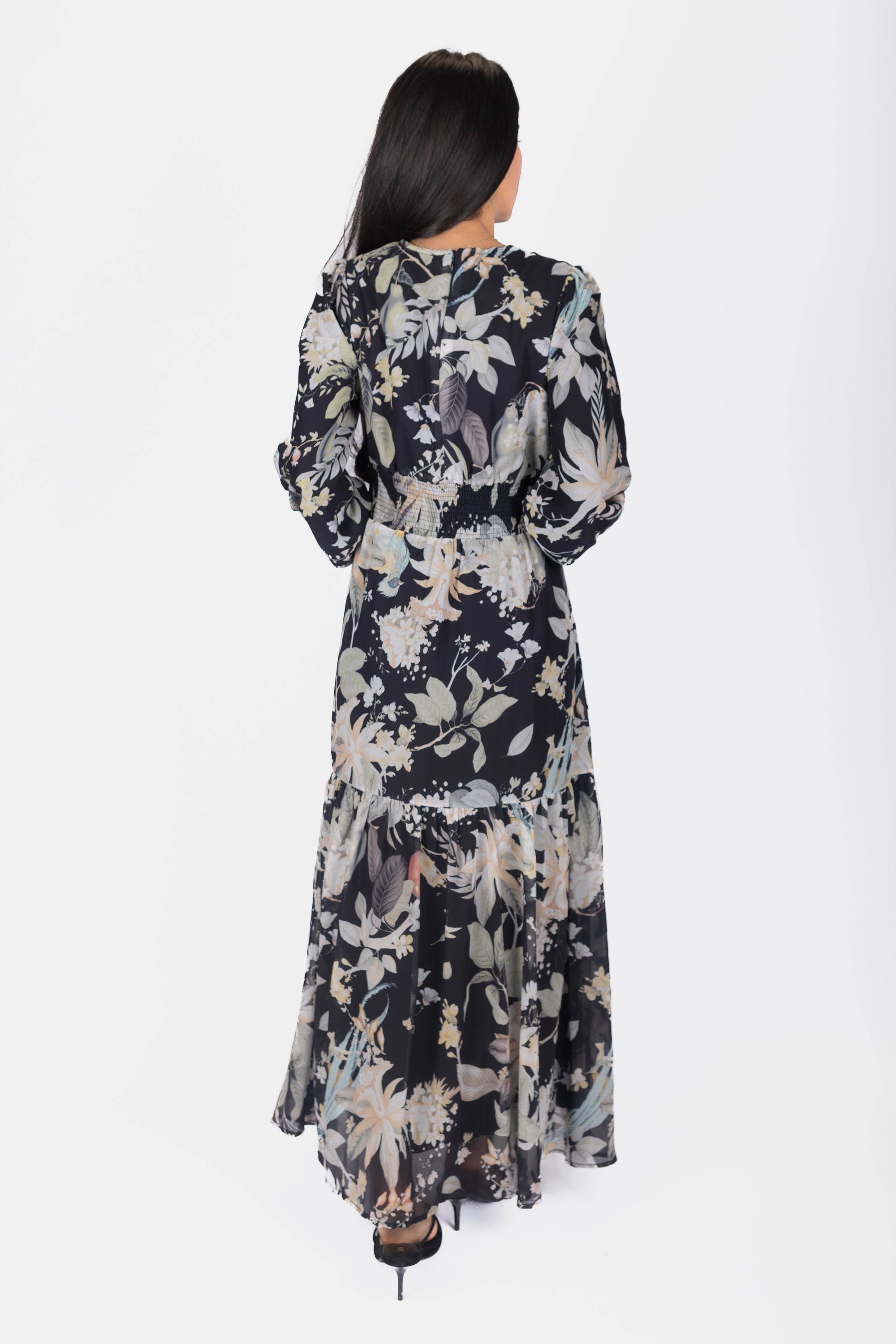 Valentina Dress (Black Pattern)