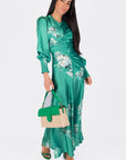 AUDREY DRESS LONG SLEEVE (GREEN FLOWER)