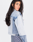 Patchwork Denim Jacket (Blue)