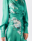 AUDREY DRESS LONG SLEEVE (GREEN FLOWER)