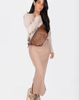 Callie Ribbed Skirt (Light Brown)