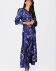 Audrey Dress Long Sleeve (Blue Pattern)