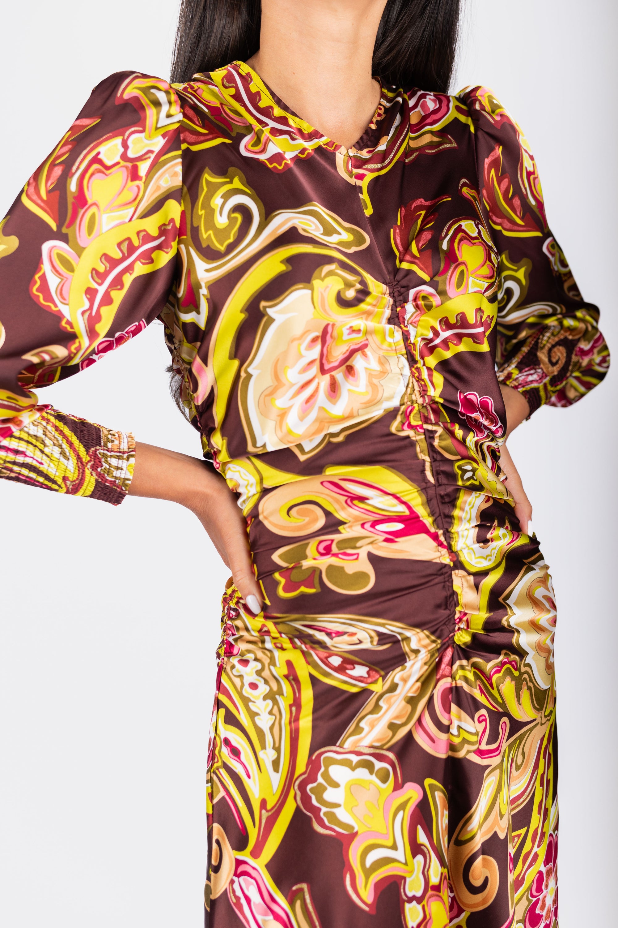 Audrey Dress Long Sleeve (Burgundy)