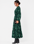 Leslie Dress (Dark Green Ground)