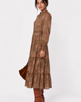 Rosana Dress (Brown Flower)