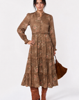 Rosana Dress (Brown Flower)