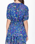 ZENA DRESS Short Sleeve (BLUE/GREEN) 36"