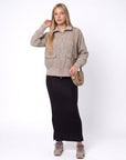 Alani Zip Up Jacket (Grey) - Top - Yakira Bella