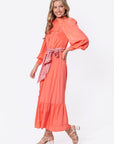 Alex Dress 53" (Coral Pink) - Dress - Yakira Bella