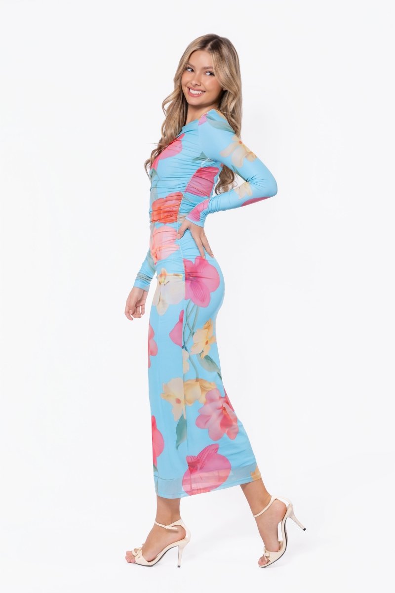 coral and blue maxi dress Alia Dress (Blue Coral) XS