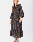 Alice Dress Long Sleeve 53" (Black Pattern) - Dress - Yakira Bella