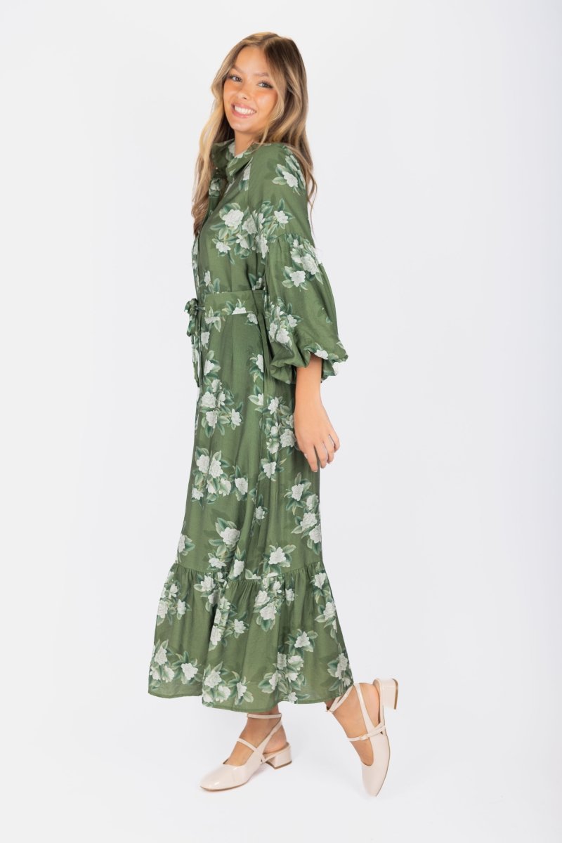 alice floral maxi dress Alice + Olivia Delora Maxi Dress in Dream Life Sharp Green