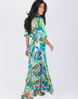 Alice Dress Short Sleeve (Green/Multi) - Dress - Yakira Bella