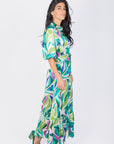 Alice Dress Short Sleeve (Green/Multi) - Dress - Yakira Bella