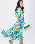 Alice Dress Short Sleeve (Green/Multi) - Dress - Yakira Bella