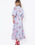 Alice Dress Short Sleeve (Light Blue Flower) - Dress - Yakira Bella