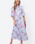 Alice Dress Short Sleeve (Light Blue Flower) - Dress - Yakira Bella