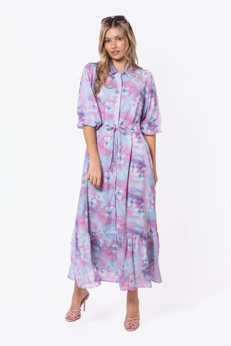 Alice Dress Short Sleeve (Raspberry/Blue) – Yakira Bella