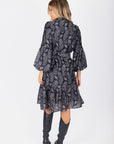 Allie Dress Long Sleeve 41" (Black Pattern) - Dress - Yakira Bella