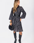 Allie Dress Long Sleeve 41" (Black Pattern) - Dress - Yakira Bella