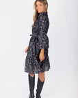 Allie Dress Long Sleeve 41" (Black Pattern) - Dress - Yakira Bella