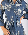 Allie Dress Long Sleeve 41" (Navy Ground) - Dress - Yakira Bella