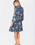 Allie Dress Long Sleeve 41" (Navy Ground) - Dress - Yakira Bella