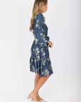 Allie Dress Long Sleeve 41" (Navy Ground) - Dress - Yakira Bella