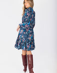 Allie Dress Long Sleeve 41" (Navy Pattern) - Dress - Yakira Bella